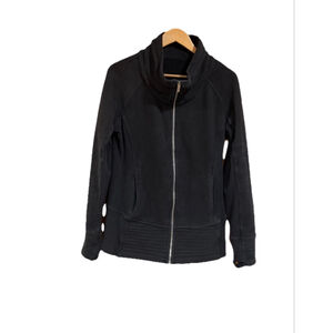 Lululemon Black Zip Up Jacket Funnel Neck Athletic Yoga Activewear 10